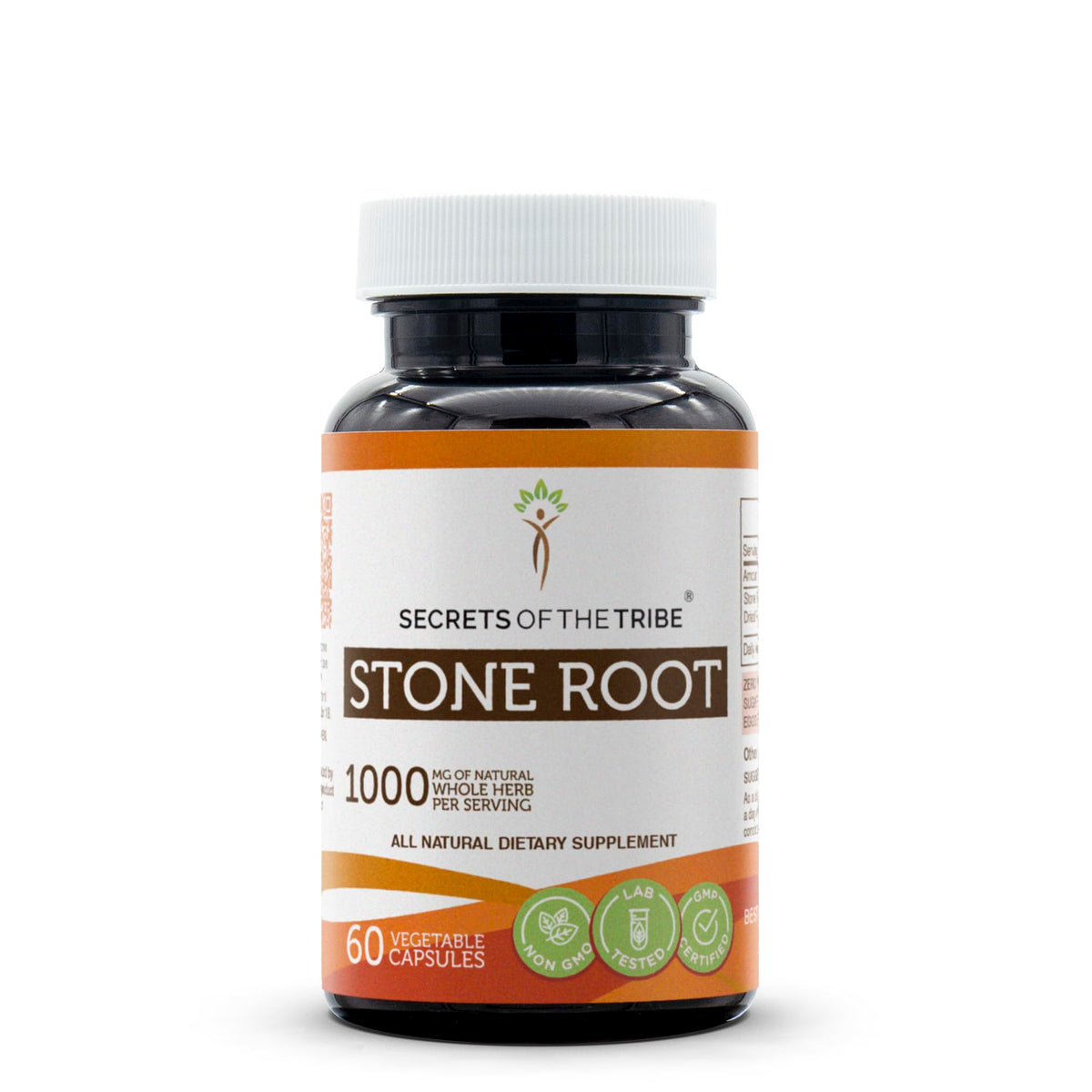 Secrets of the Tribe Stone Root 60 Capsules 1000 mg Responsibly farmed Stone Root (Collinsonia Canadensis) Dried Root (60 Capsules)